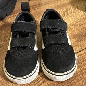 Toddler Vans Black and White Sneakers